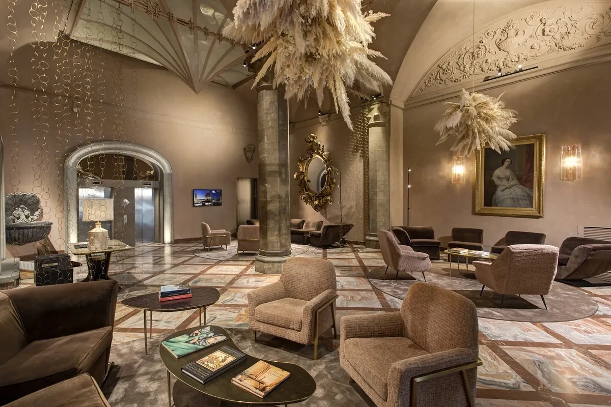 Lobby, Grand Hotel Cavour, Florence, Italie