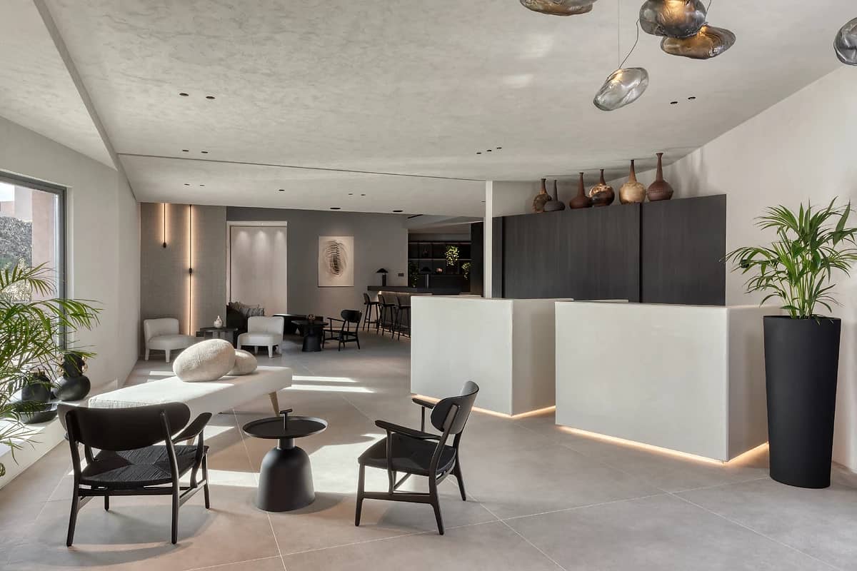 Réception, Domes Novos Santorini, Cyclades, Grèce