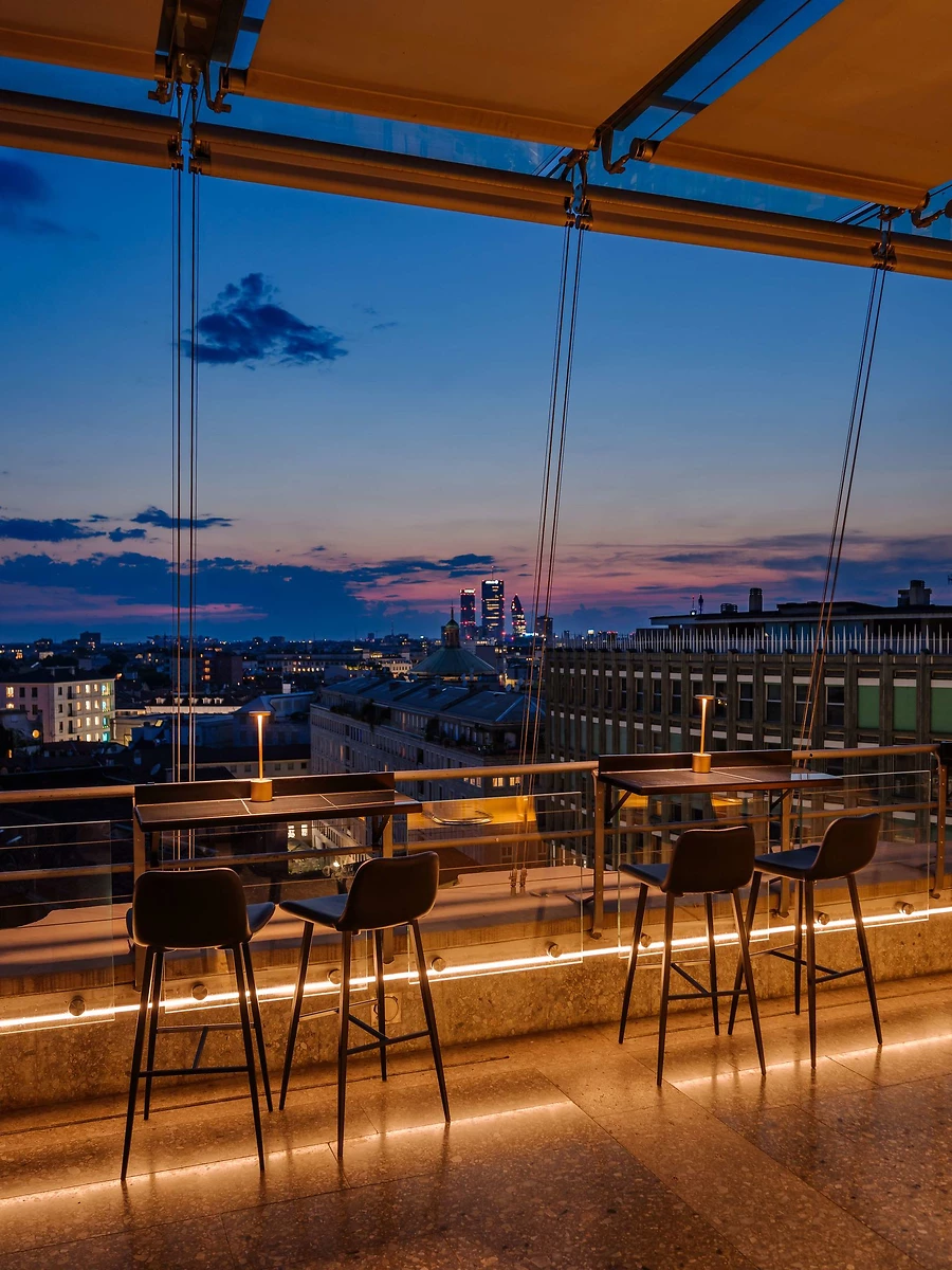Restaurant, Terrasse, Nuit, The Square Milano Duomo
