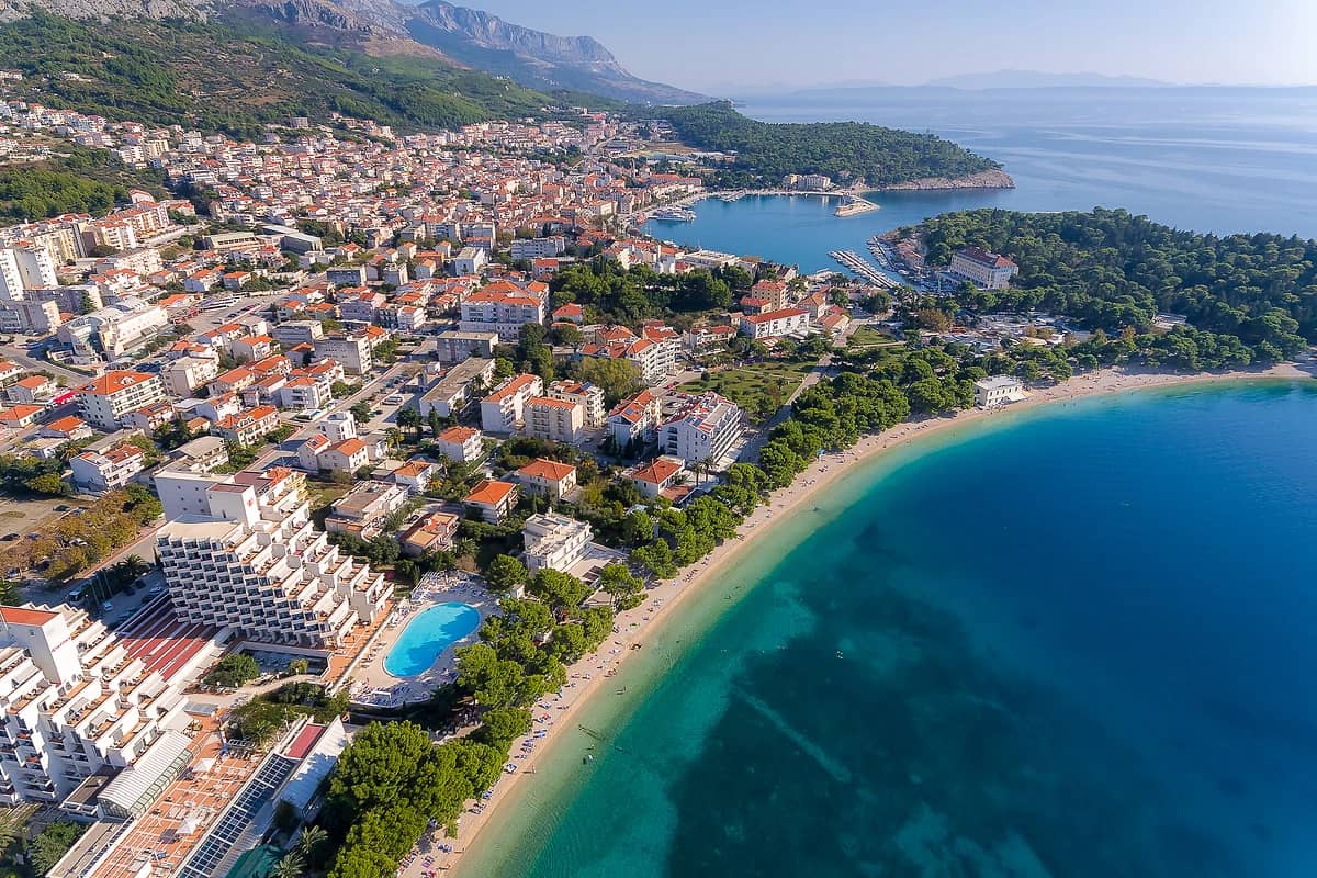 Vue aérienne, Valamar Meteor Hotel, Makarska, Croatie