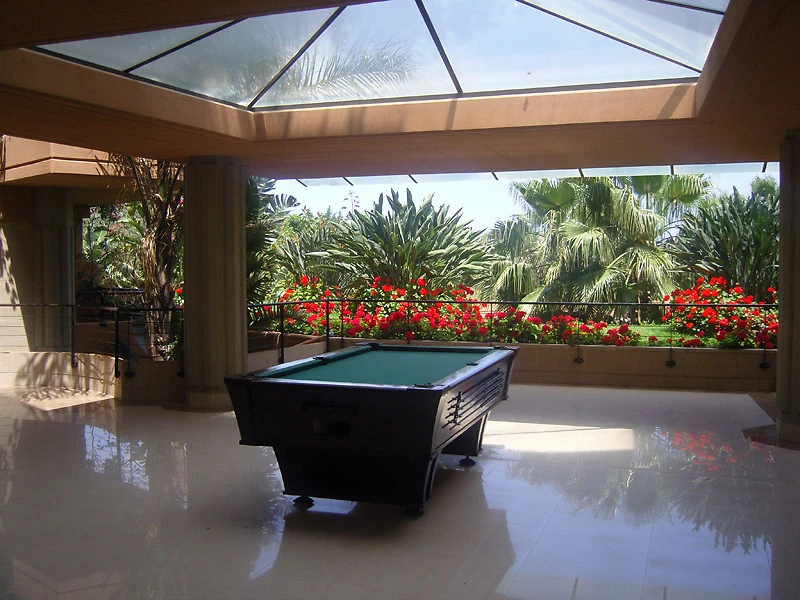 Table de billard,  Acacia Resort, Sicile, Italie