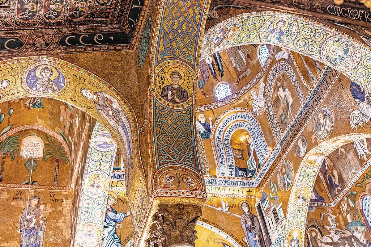 Voûtes et plafond de la chapelle palatine de Palerme, Sicile