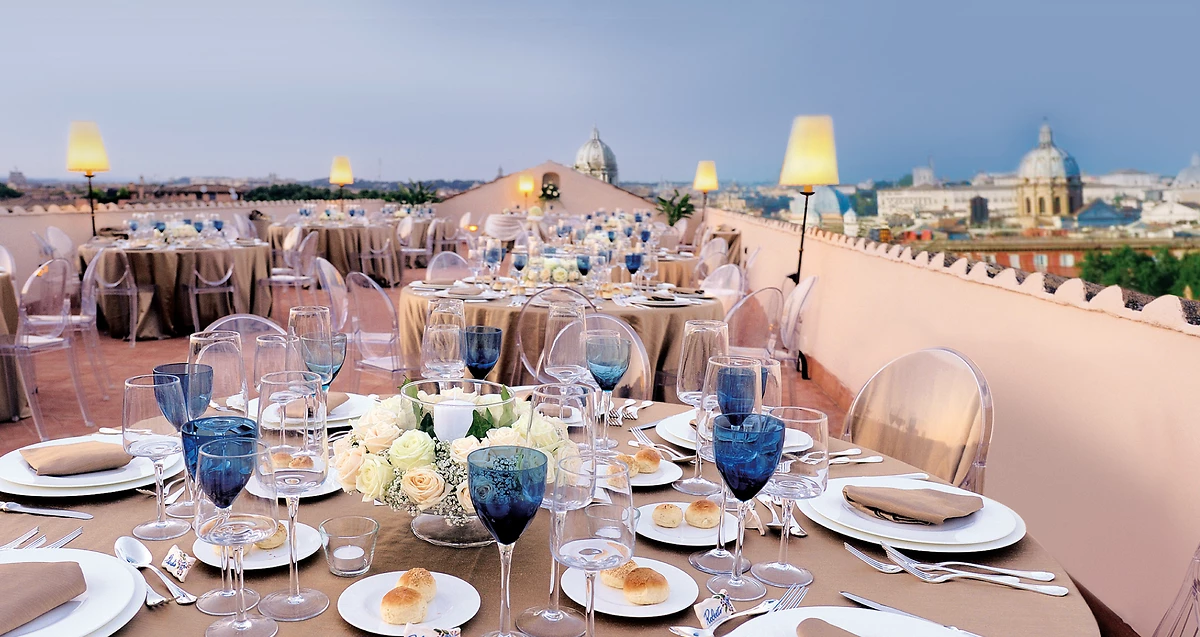 Terrasse, hôtel Voi Donna Camilla Savelli, Rome, Italie