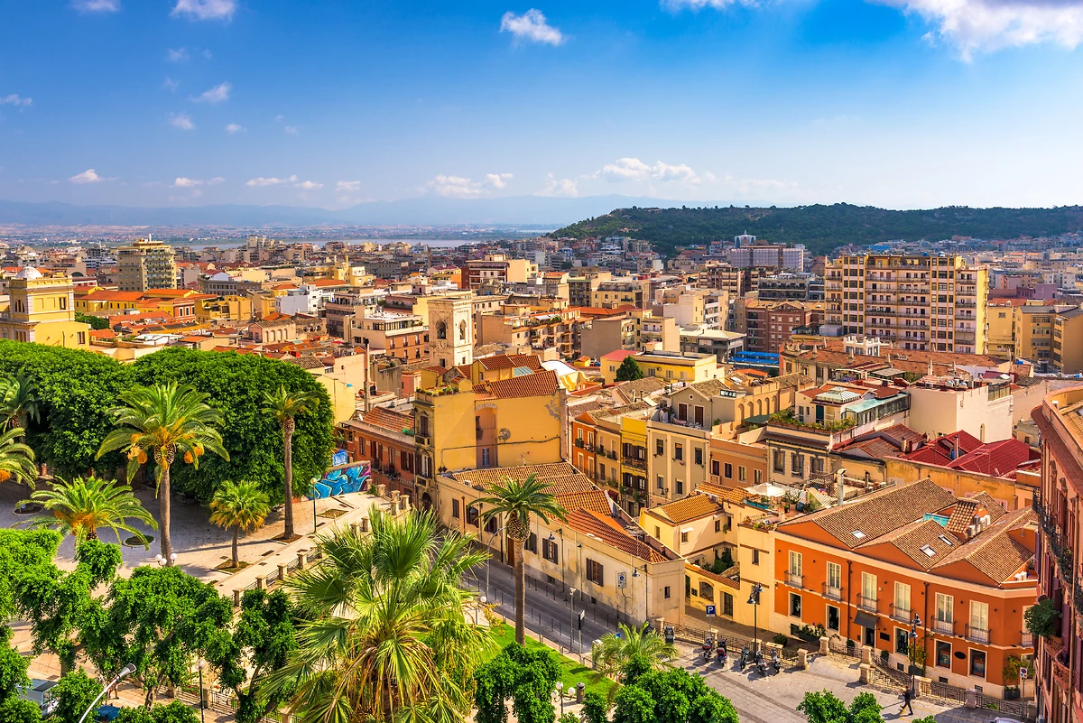 Vue aérienne, Cagliari, Sardaigne, Italie