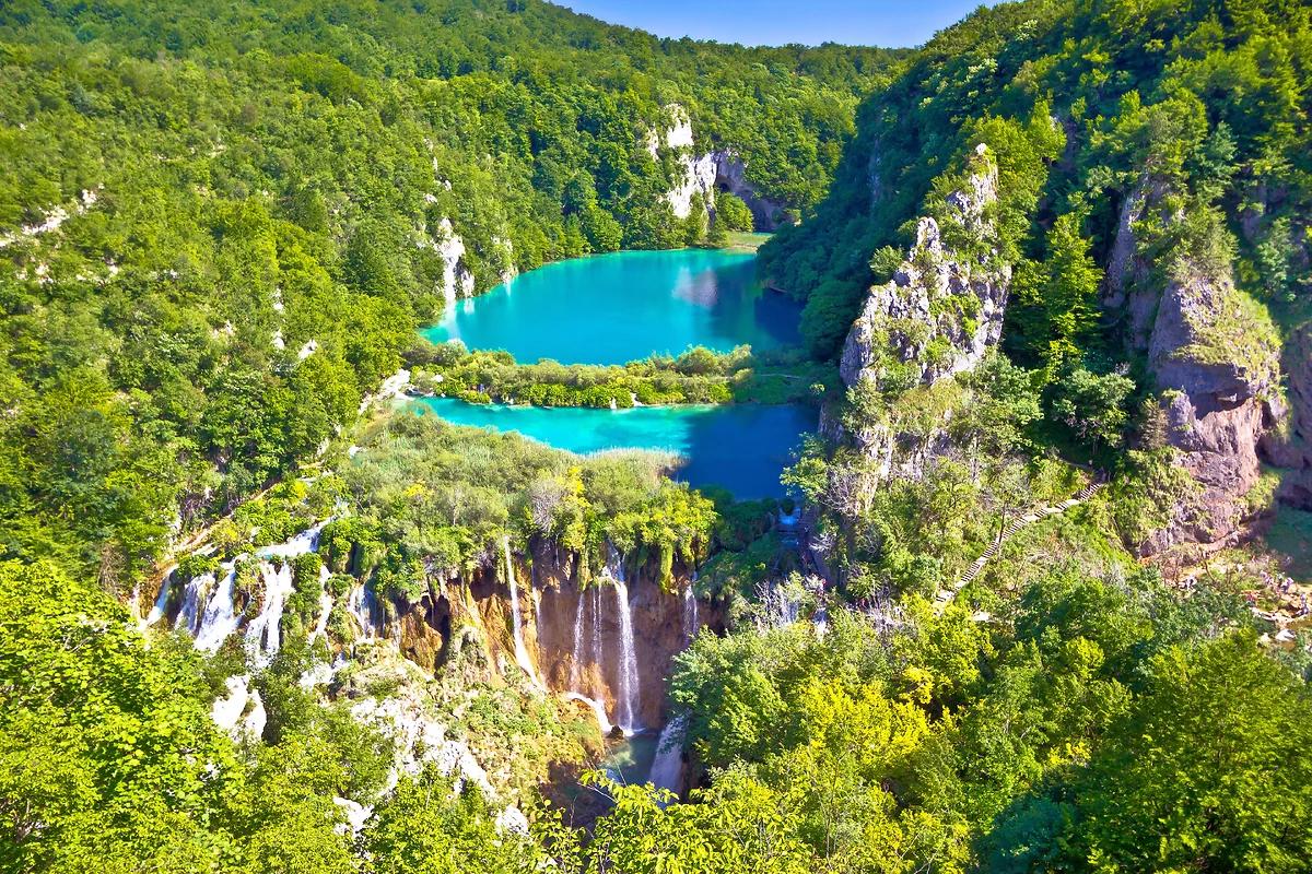 Chutes d'eau, parc national des lacs de Plitvice, Croatie