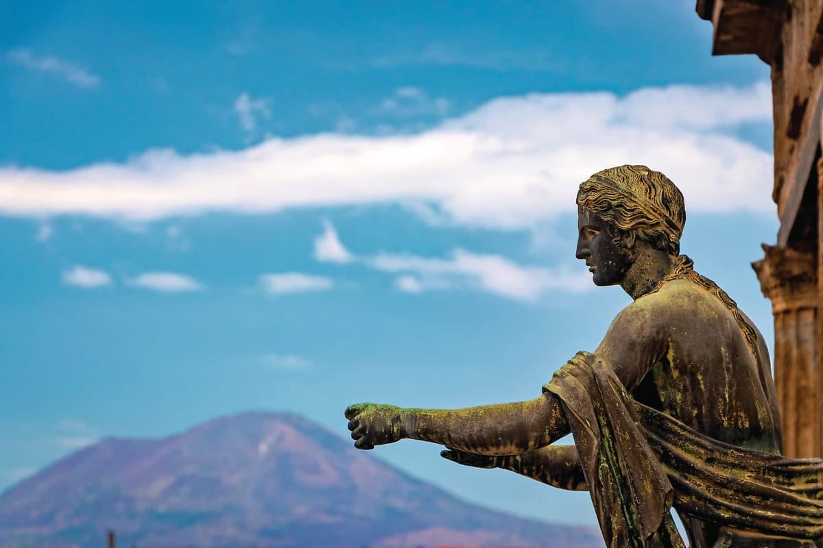 Statue romaine, site archéologique de Pompéi, Campanie, Italie