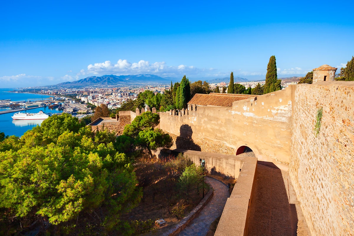 Remparts de la forteresse de Malaga, Andalousie, Espagne