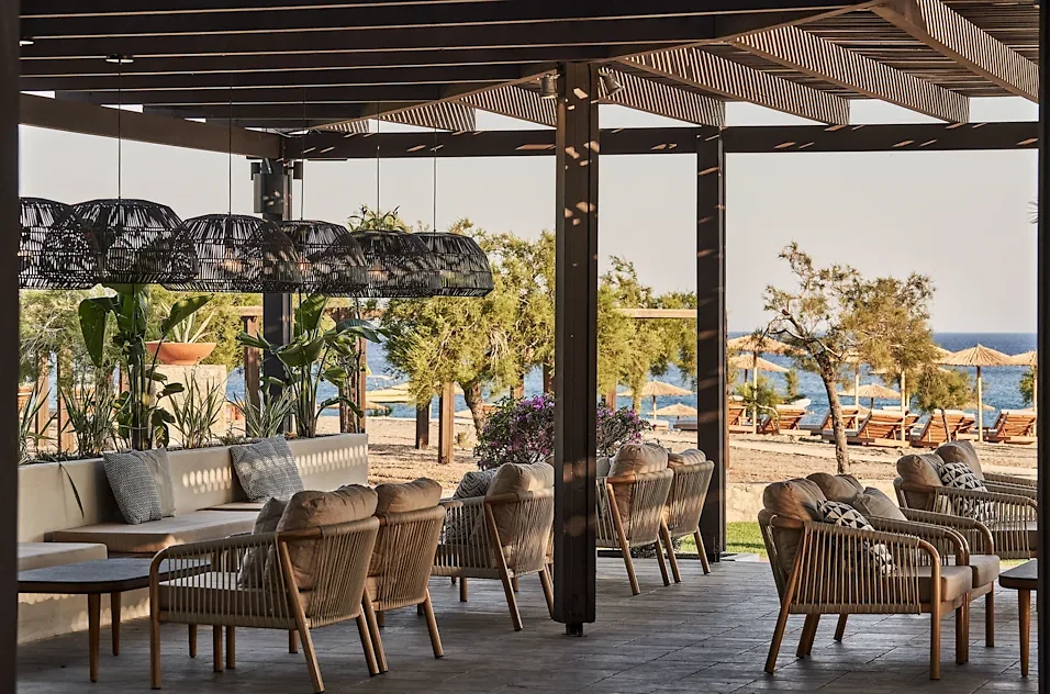 Restaurant Helios, hôtel Lindian Village Beach Resort, Curio Collection