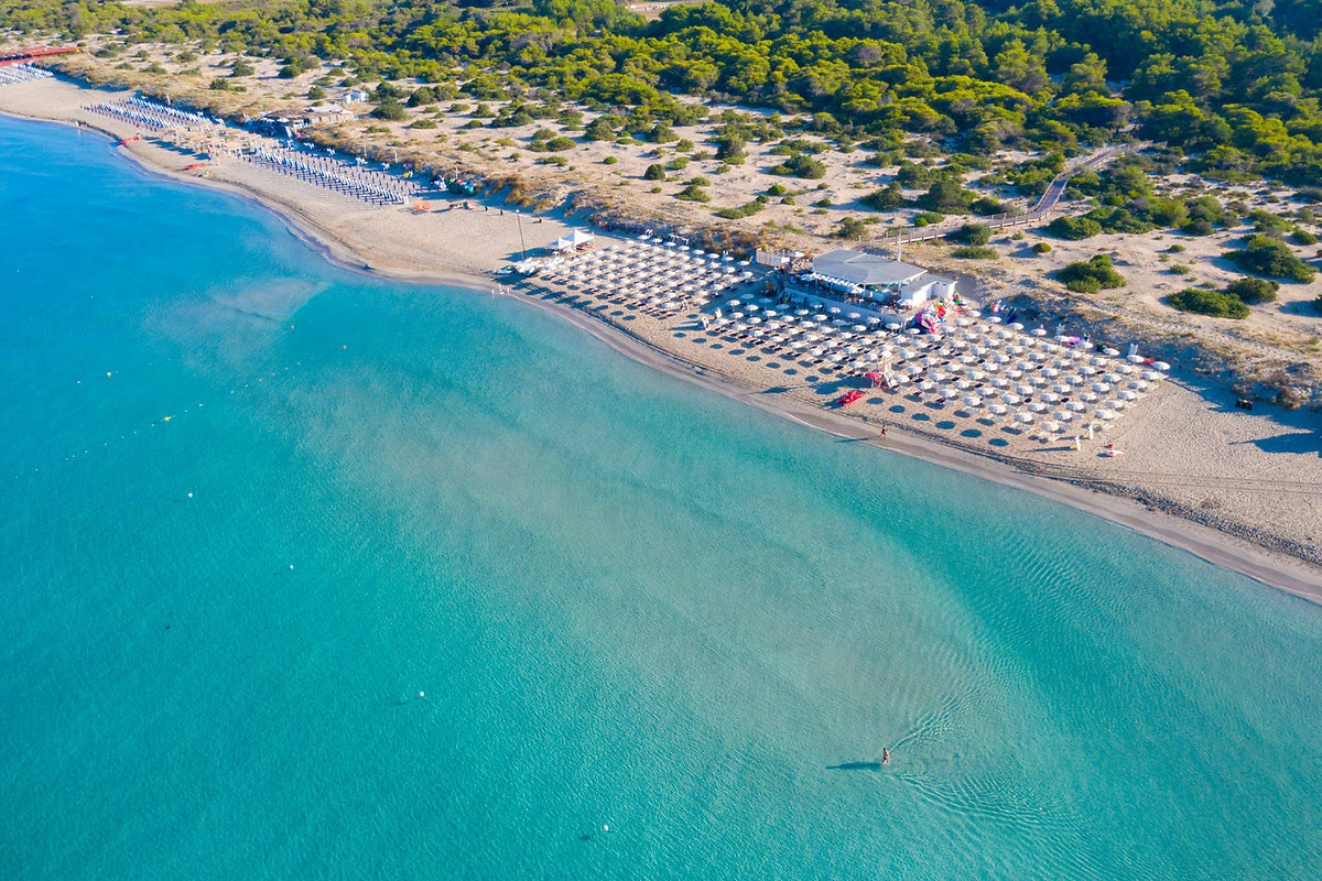 Plage privée de l'hôtel, Vivosa Apulia Resort, Pouilles, Italie