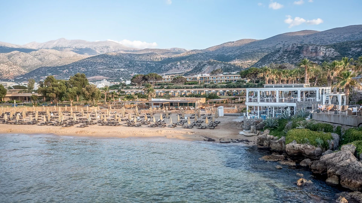 Plage de l'hôtel, Ikaros Beach Luxury Resort & Spa, Crète, Grèce
