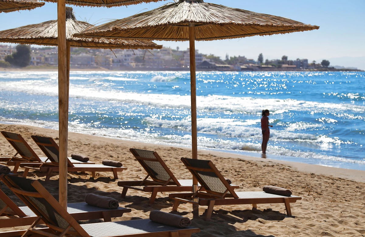 Plage de l'hôtel, Domes Noruz Chania, Autograph Collection, Crète, Grèce