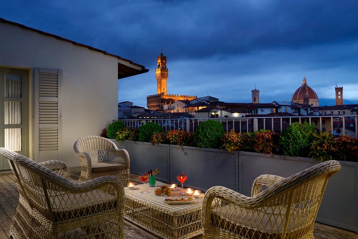 Terrasse, Hotel Balestri, Florence, Italie