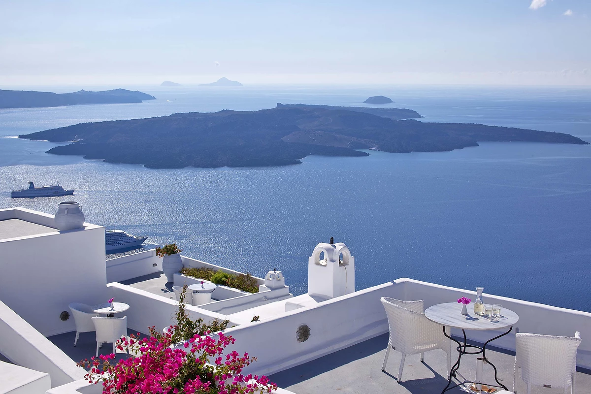 Vue depuis l'hôtel, Cliff Side Suites, Santorin,  Grèce