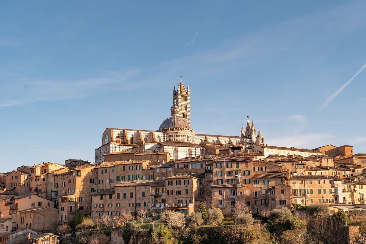 Vue sur la cathédrale Duomo di Siena, Sienne, Toscane