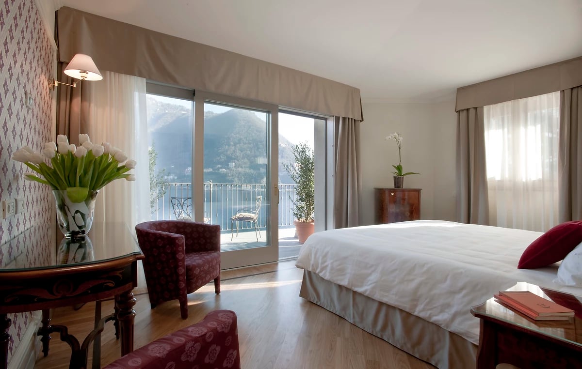 Chambre supérieure, hôtel Villa Flori, Côme, Lombardie, Italie