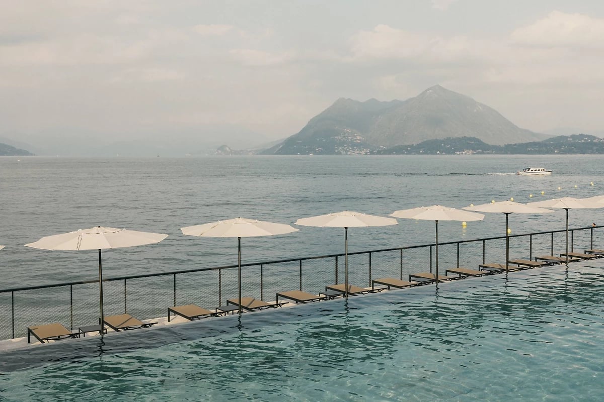 Vue depuis la piscine de l'hôtel, hôtel La Palma