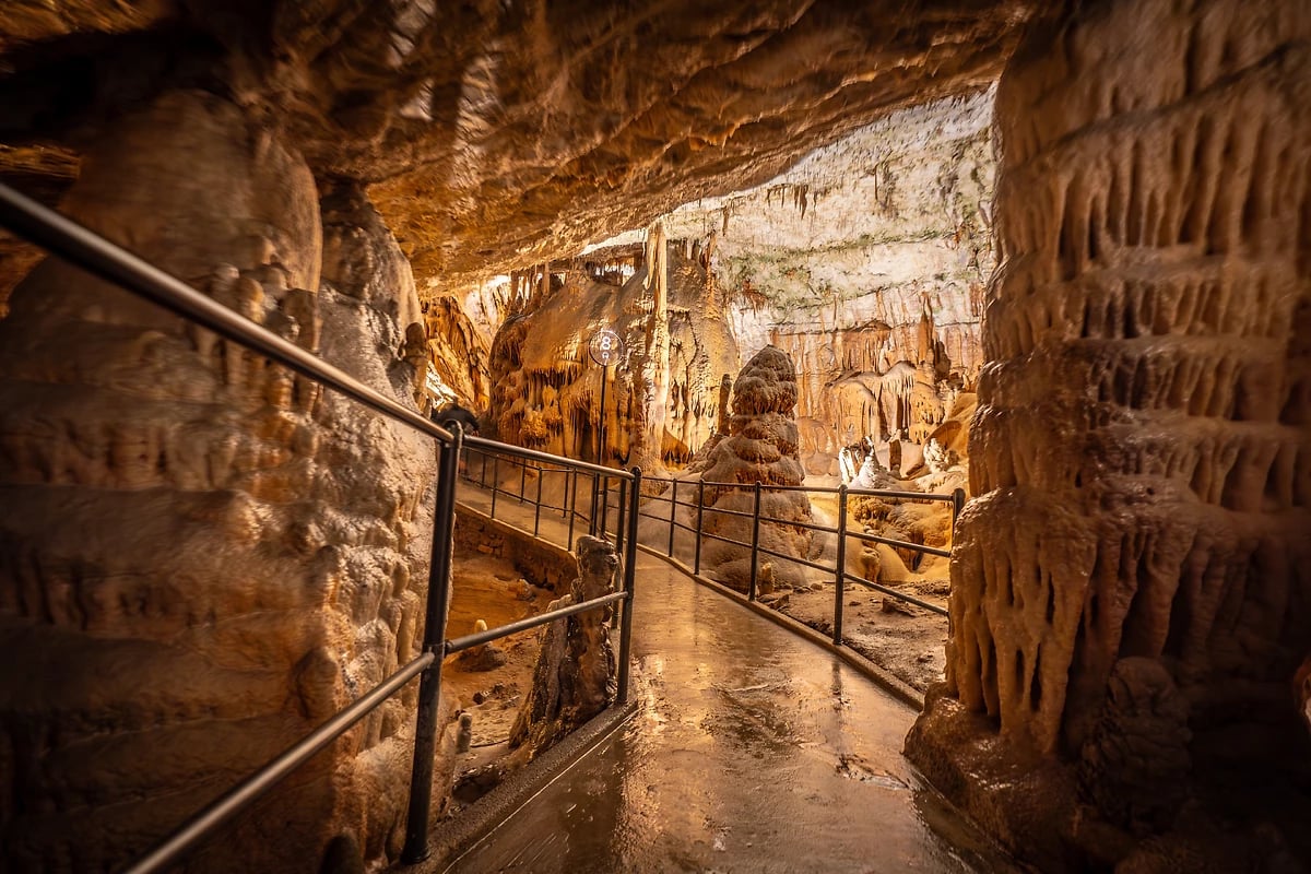 L'intérieur de la célèbre grotte de Postojna, Slovénie