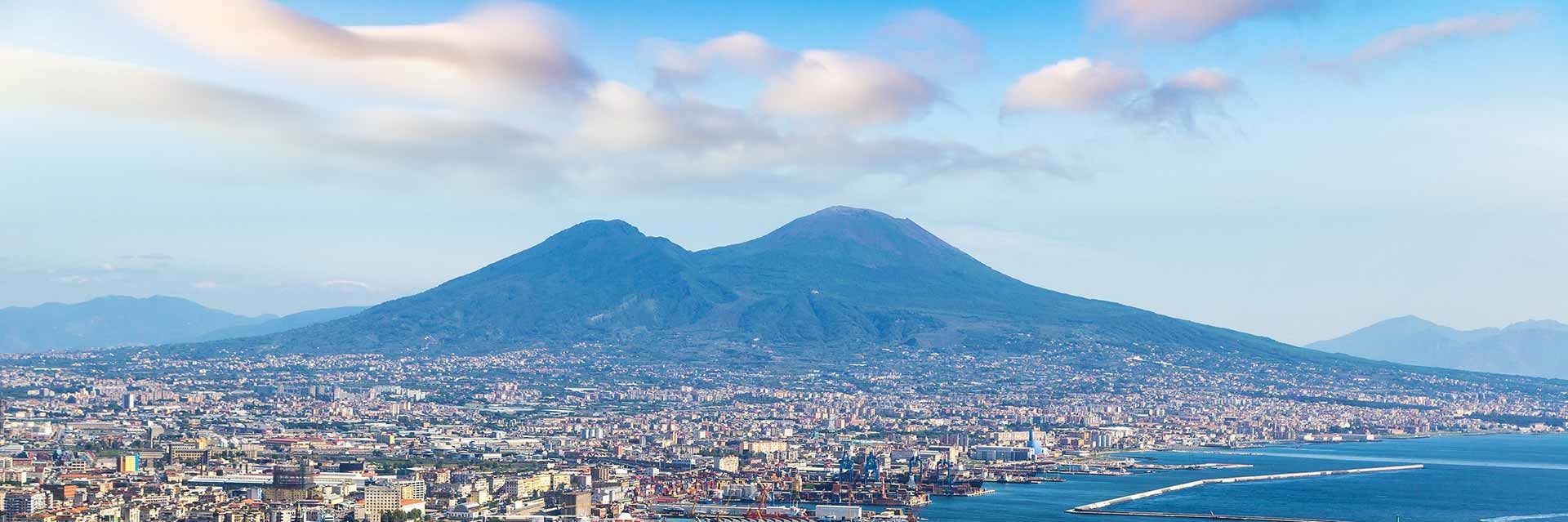 Vue aérienne, Vésuve, Naples, Italie