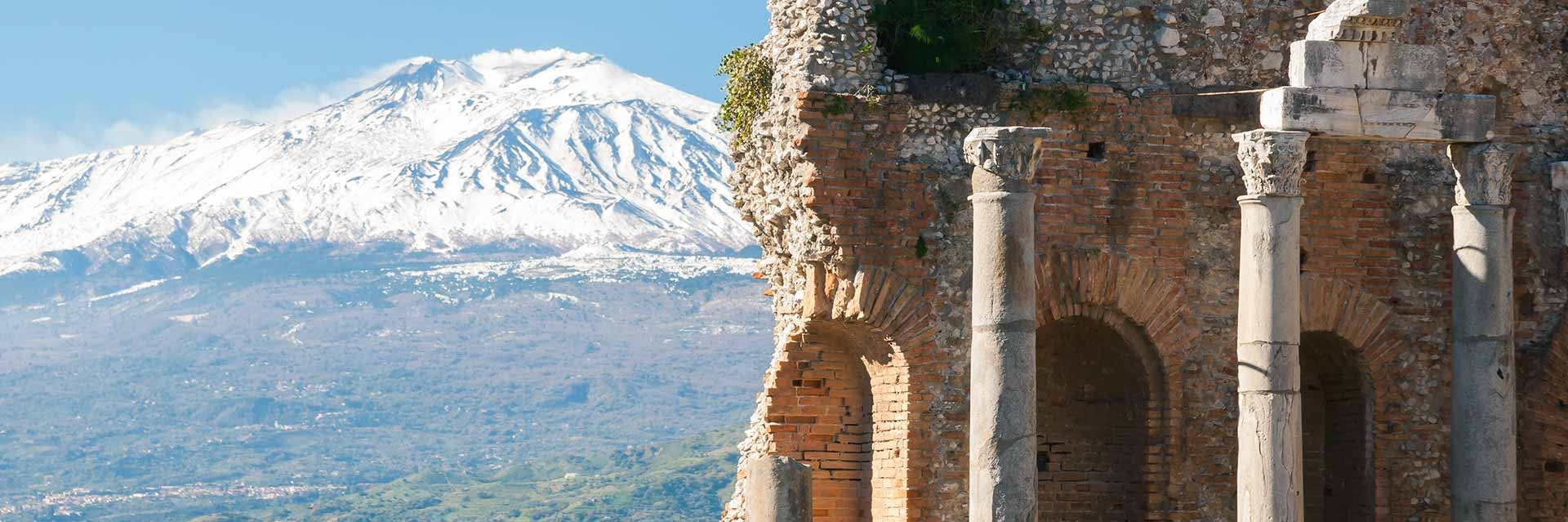 Ruines, Taormine, Sicile, Italie
