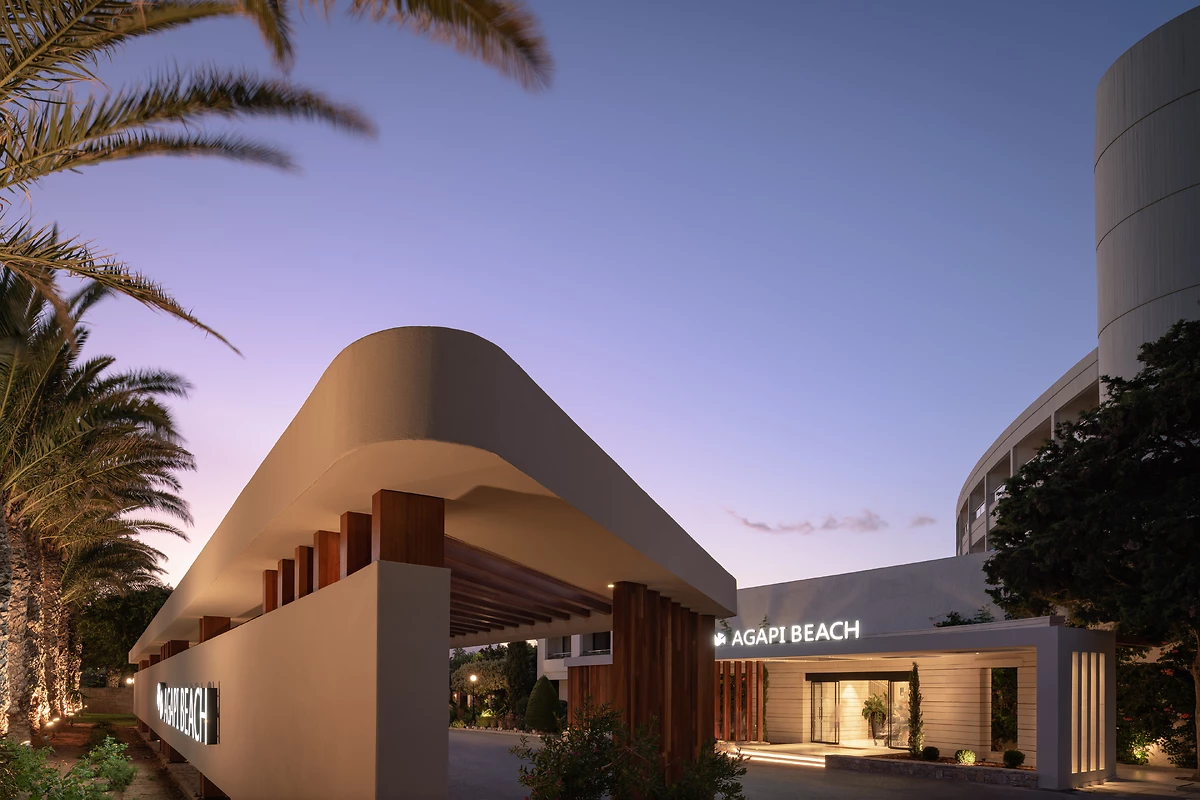 Entrée de l'hôtel, hôtel Agapi Beach Resort