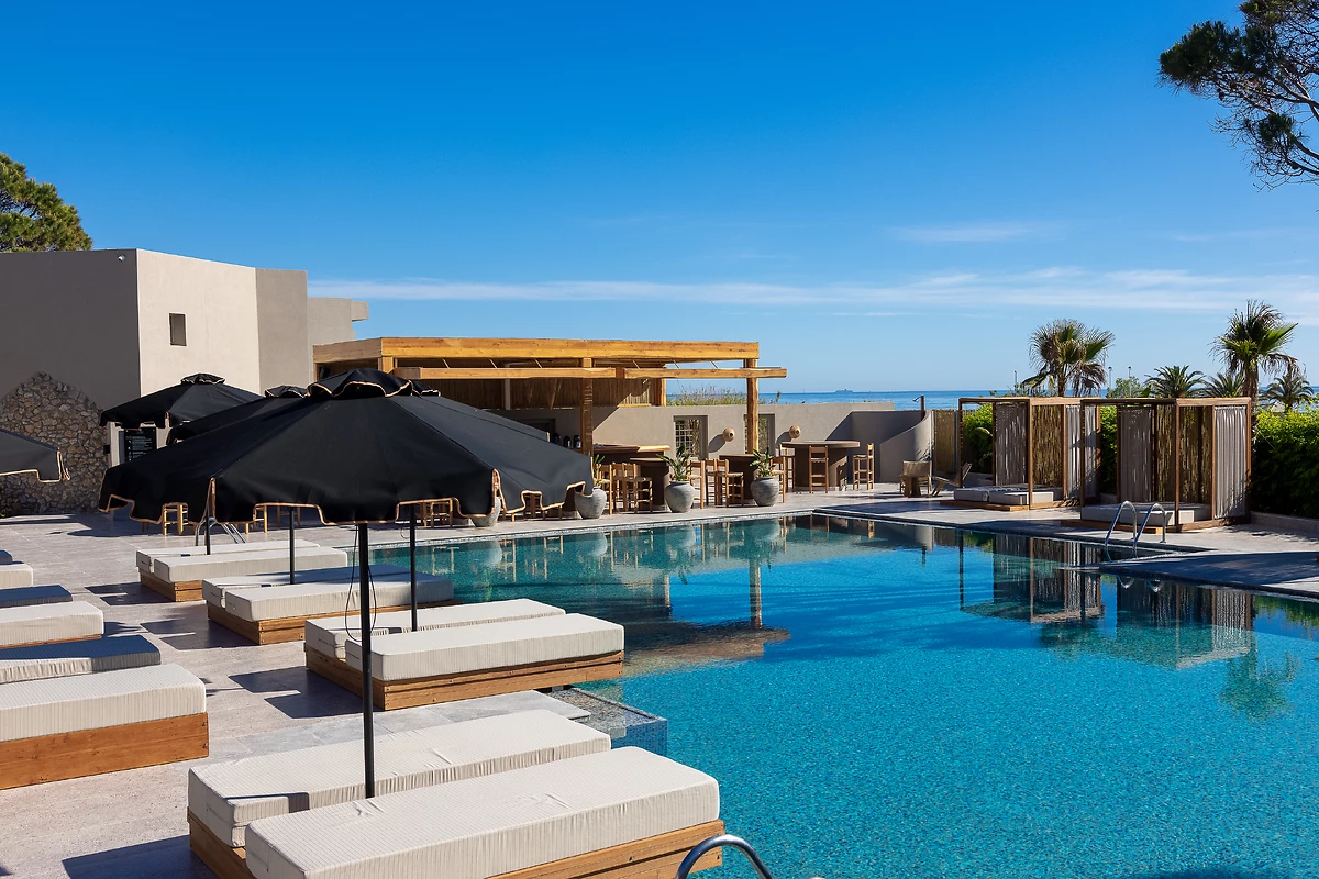 Piscine de l'hôtel, Eliros Mare, Crète, Grèce