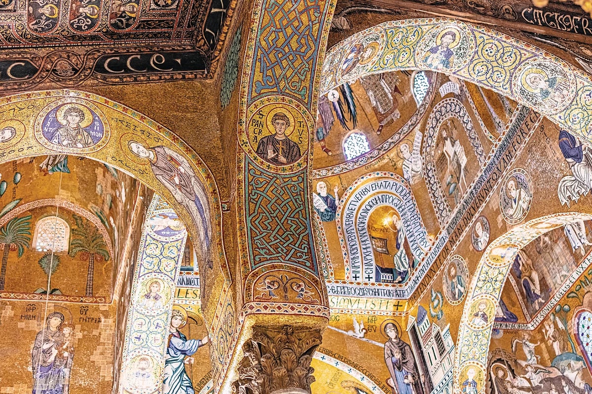 Voûtes et plafond de la chapelle palatine de Palerme, Sicile