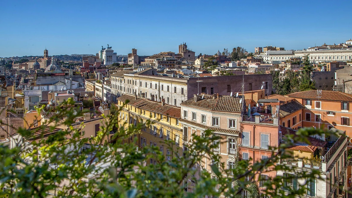 Vue aérienne de l'hôtel, Monti Palace Hotel, Rome, Italie