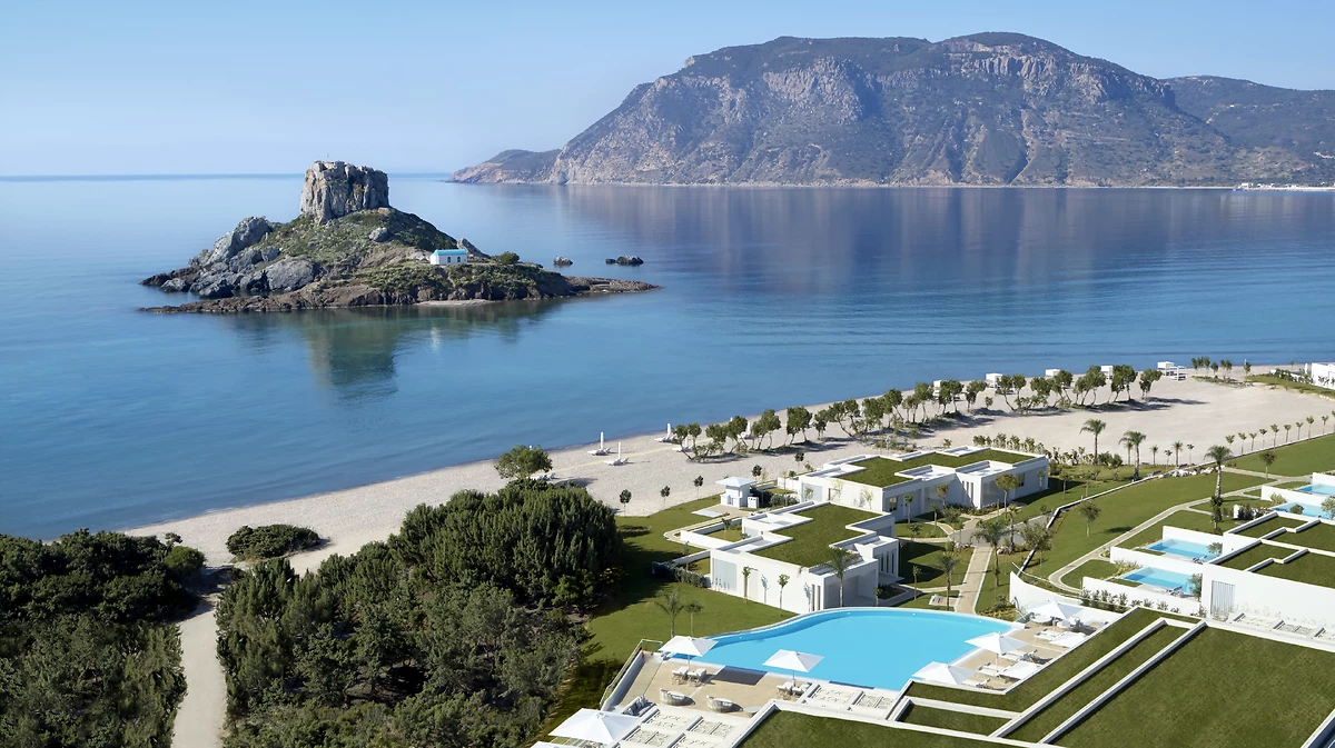 Vue aérienne de l'hôtel, hôtel Ikos Aria Resort