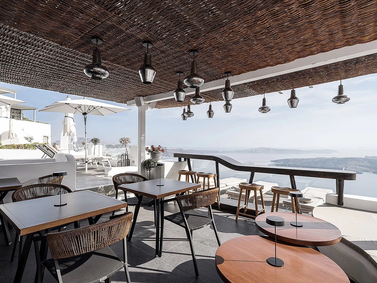 Restaurant, On The Rocks Santorini, Grèce