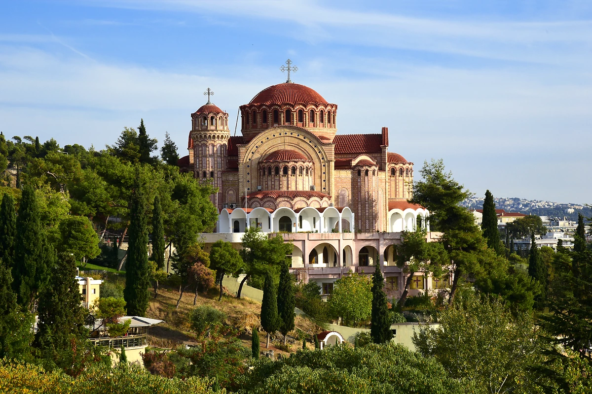 Vue de Thessalonique et de l'église Saint-Paul-l'Apôtre, Grèce