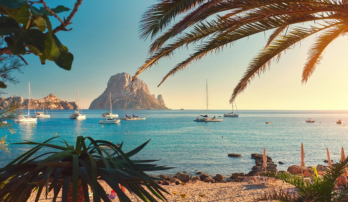Plage de Cala d'Hort, Ibiza, Îles Baléares, Espagne