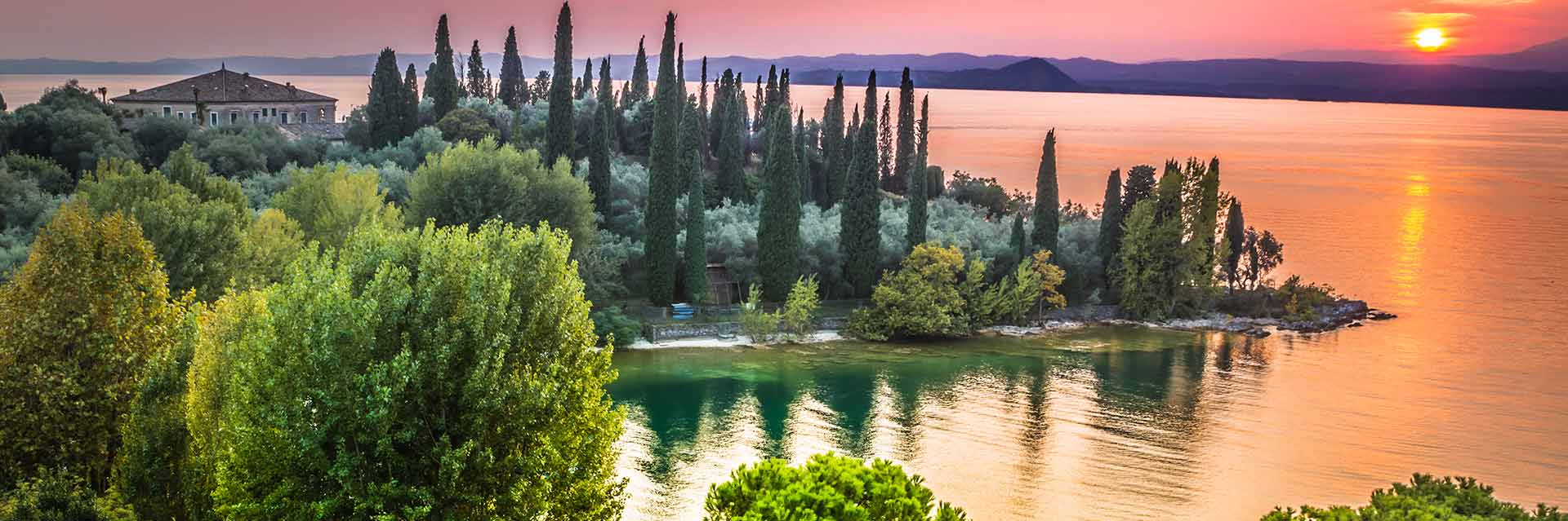 Coucher de soleil sur le lac de Garde