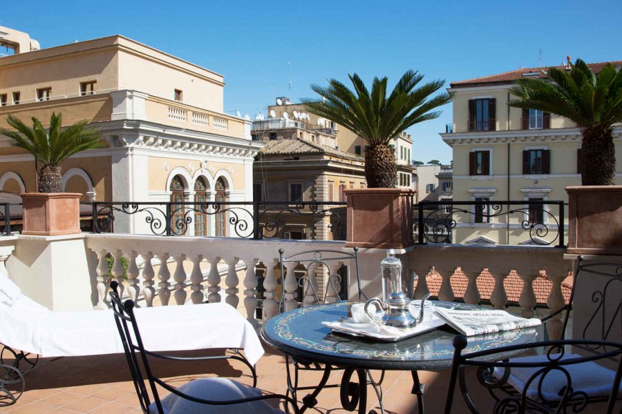 Terrasse, Suite Dama, Palazzo Dama, Rome, Italie