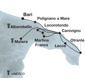 Carte, Littoral et terroirs apuliens, Italie
