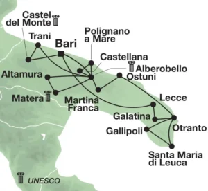 Carte, Trulli e Sassi, Italie