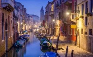 Canal en hiver, centre historique, Venise