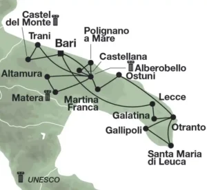 Carte, Trulli e Sassi, Italie