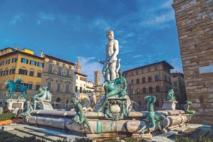 Fontaine de Neptune, réalisée par Bartolomeo Ammannati, Piazza della Signoria, Florence, Italie