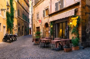 Terrasse de restaurant, Rome, Italie